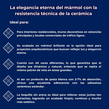 Piso Travali Blanco Tipo Mármol Cesantoni 61x61 cm Rectificado