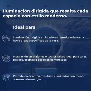 Spot Empotrable MR16 Dirigible Negro