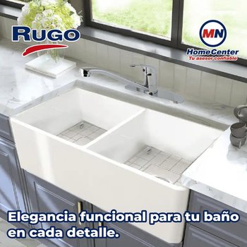 Llave Mezcladora Monomando Para Fregadero 8" Con Cubierta Rugo