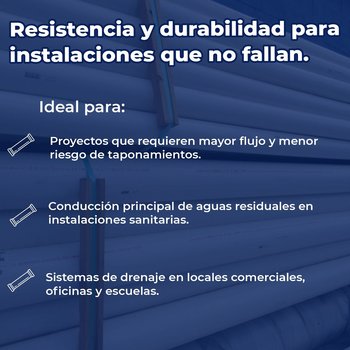 Tubo Sanitario PVC Norma 100 mm (4 pulg.) x 6 m