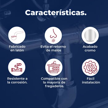 Céspol para fregadero con registro Helvex Cromo TV-030