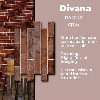 Muro Divana Brown Daltile 34 x 50 cm