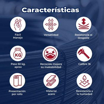 Alambre de Amarre Recocido Calibre 16 (Precio por Kilo)