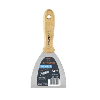Espátula flexible 4" pulgadas con mango de madera Truper