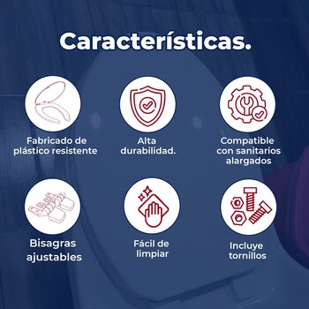 Asiento Para Taza Sanitaria Bemis Alargado Blanco 175AR