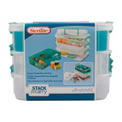 Caja Con Clip Triple Espacio Medida 27X18X19cm Transparente