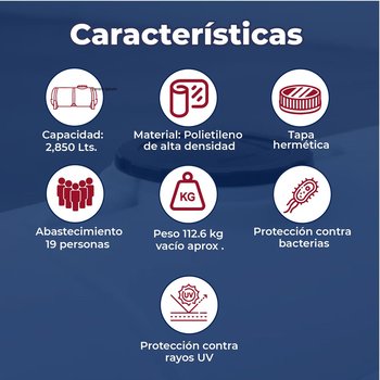 Tanque Nodriza Blanco 2850 L Rotoplas Estándar