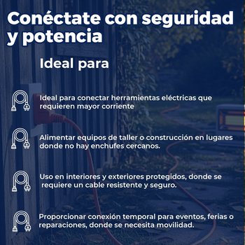 Extensión Eléctrica Uso Rudo Volteck 12 m Calibre 16 Naranja