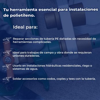 Termofusor Tuboplus de hasta 63 mm con dados 20/25 mm 800 W