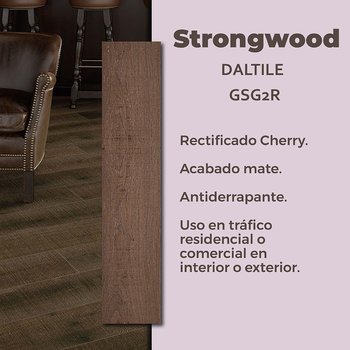 Piso Strongwood Cherry Daltile 20x120 cm Rectificado