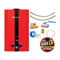 Calentador Paso 06 Lts Rojo Gas Nat Incluye Kit de Instalación