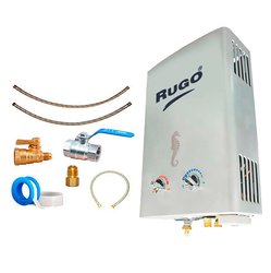 Calentador Paso 12 Lts Rugo Gas LP Incluye Kit de Instalación
