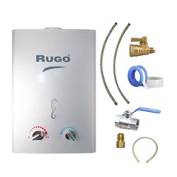 Calentador Paso 12 Lts Rugo Gas LP Incluye Kit de Instalación