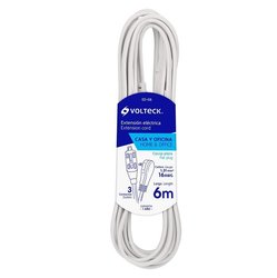 Extensión Eléctrica Doméstica marca Volteck 6 m Blanca