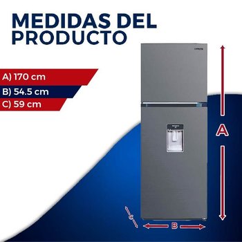 Refrigerador 9 pies silver 2 puertas