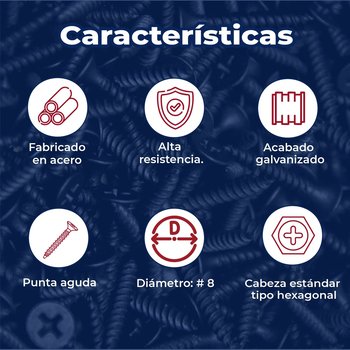 Tornillo Estándar 8 mm x 2½ pulg