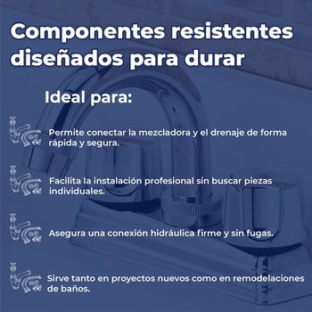 Paquete Instalación de Lavabo Rugo 7 piezas