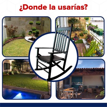 Silla Mecedora Madera Negro