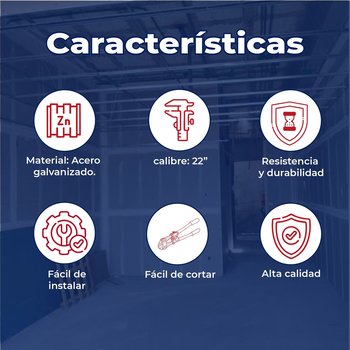 Canaleta de Carga Calibre 22 1 1/2X3.05 M