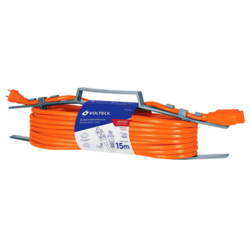 Extensión Eléctrica Uso Rudo 15 m Calibre 16 Naranja