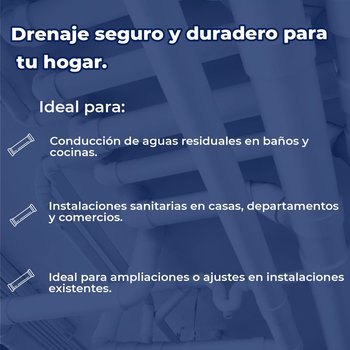 Tubo Sanitario PVC Norma 50 mm (2 pulg.) x 6 m