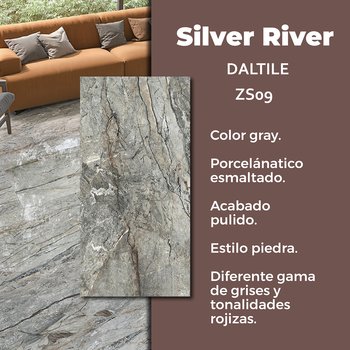 Piso Silver River Gray Daltile 80x160 cm Rectificado