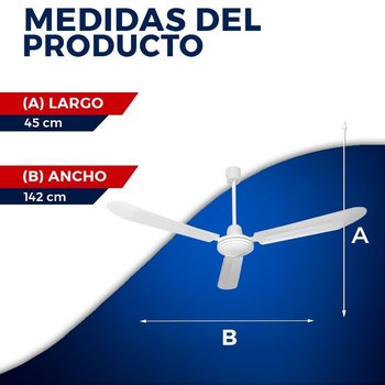 Ventilador Industrial Veker Blanco 3 Aspas Sin Luz