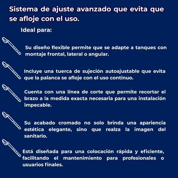 Palanca Para Sanitario Metálica Manija Platinada Frontal/Lateral