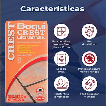 Boquilla con arena 10 kg Crest color mandarina