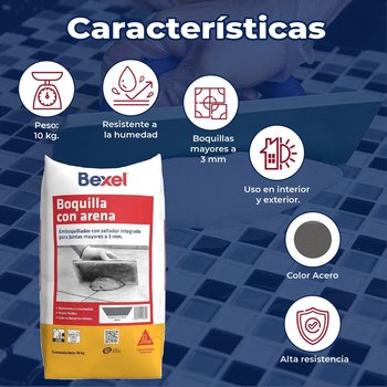 Boquilla Con Arena Bexel Color Acero 10 KG