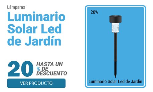 Luminario solar led jardín estaca recargable 5000K clue negro