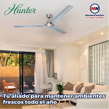 Ventilador De Techo Industrial Hunter Níquel Cepillado 56"