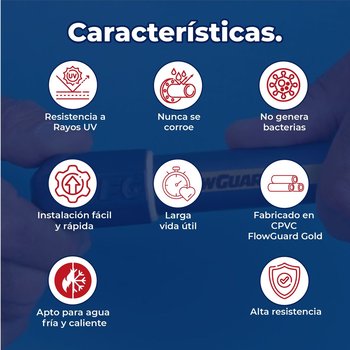 Tubo CPVC Flowguard Gold pulg x 6.10 m