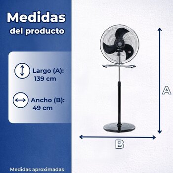 Ventilador de Pedestal 2 En 1 Aspas de Aluminio 18" Brisa