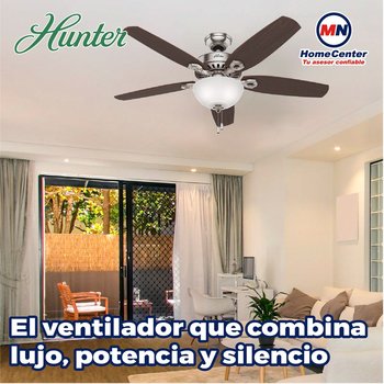 Ventilador Builder Deluxe 52 pulg Niquel cepillado Hunter