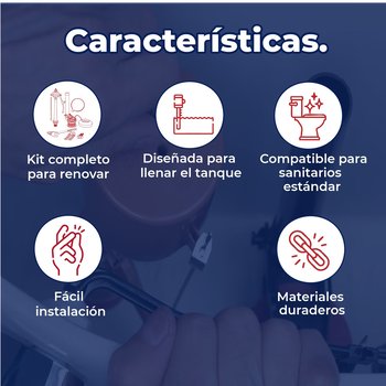 Juego Reparación Para Baño Sanitario Completo PVC Fluidmaster