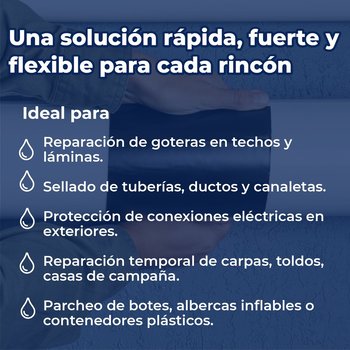 Cinta impermeable flexible negro 10.16 cm x 1.52 m