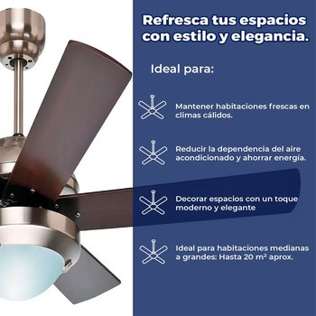 Ventilador Solaris 52 pulgadas Níquel Hunter
