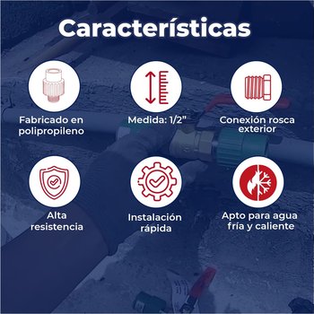 Conector Tuboplus Rosca Exterior ½ x ½ pulg