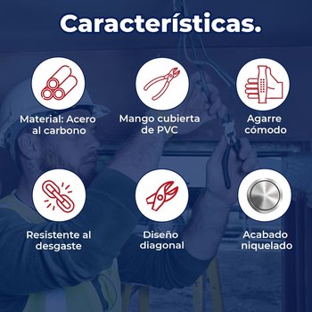 Pinza de Corte Diagonal Pretul 8 pulgadas Mango de PVC