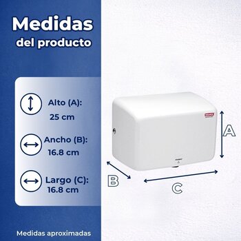 Secador de Manos Turbo Helvex Con Sensor MB-1012