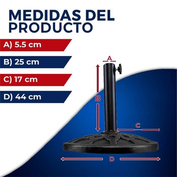 Base Para Sombrilla Jardín Redonda Color Negro