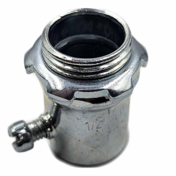 Conector conduit galvanizado pared delgada 1/2 con tornillo