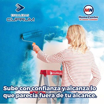 Escalera Tijera Aluminio Cuprum 3 Peldaños