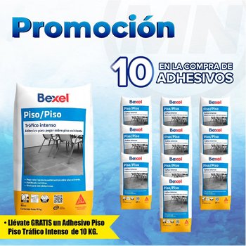 Paquete 10+1 Adhesivo Piso Piso Trafico Intenso 10 KG Bexel