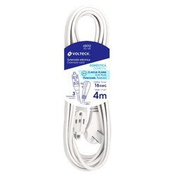 Extensión Eléctrica Doméstica marca Volteck 4 m Blanca