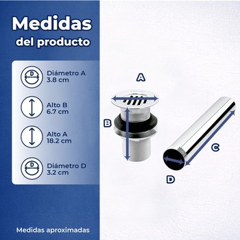 Contra de Rejilla Para Lavabo Sin Rebosadero Helvex TH0-59