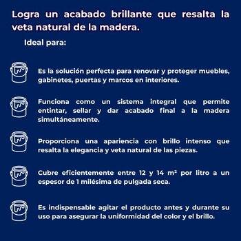 Barniz Poliuretano Brillante Roble Claro 1 L