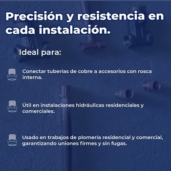 Conector de Cobre Rosca Exterior ½ pulgada Iusa