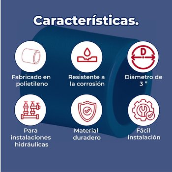 Cople Tuboplus 3 Pulgada Rotoplas Para Instalación Hidráulica
